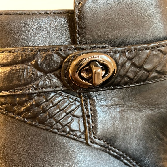 Coach Patricia Black Leather Ankle Boots - Picture 7 of 7